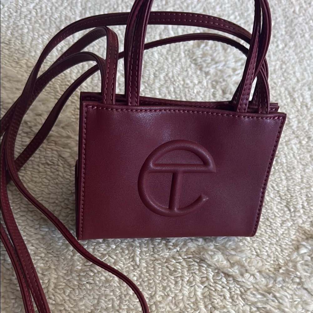 Telfar small shopping bag- oxblood